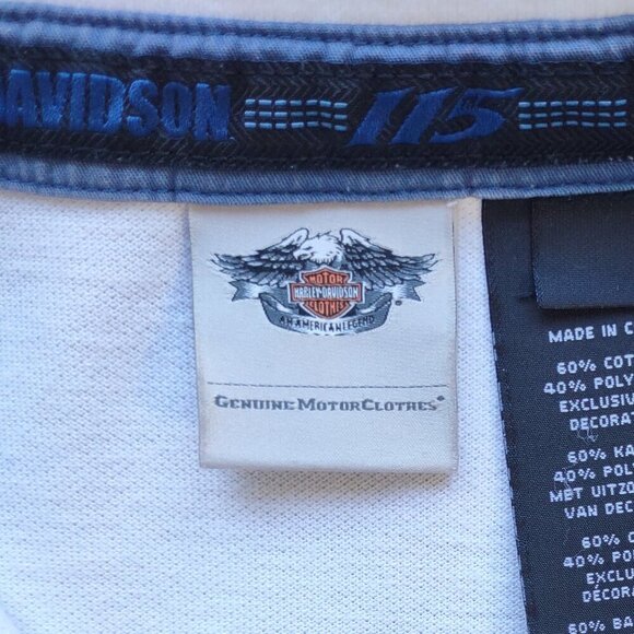 Harley-Davidson 115 Year Anniversary Women's Short Sleeve Polo Shirt Size Large - Picture 7 of 8